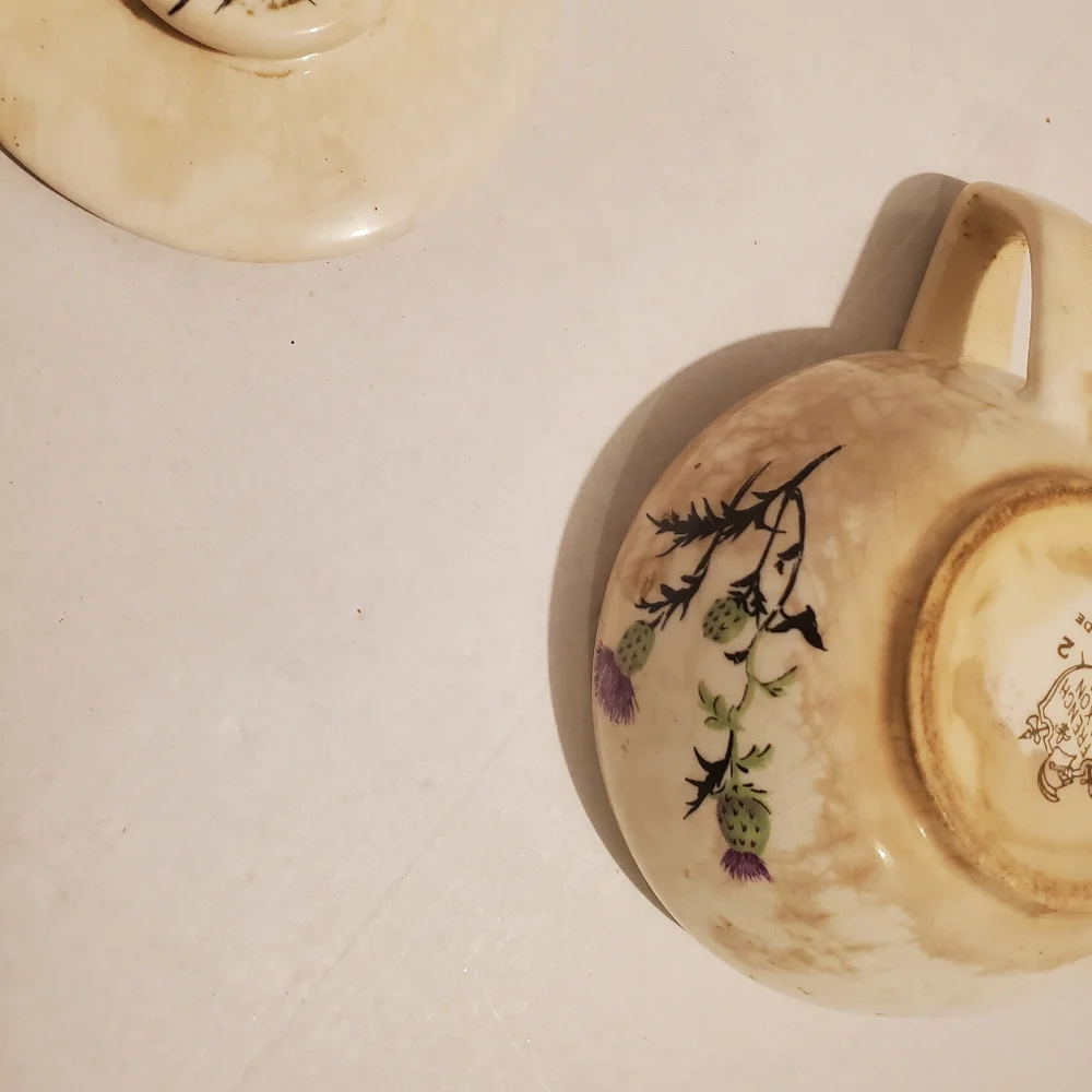 French Saxon Sugar Bowl,Vintage